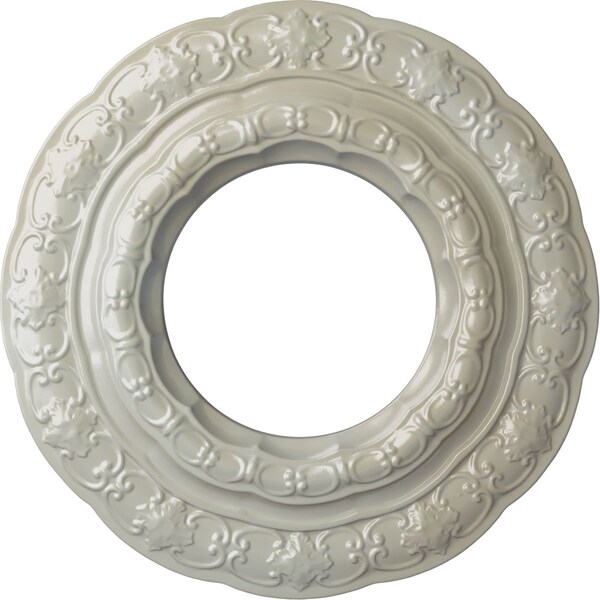 Ekena Millwork Lisbon Ceiling Medallion (Fits Canopies up to 7"), Hand-Painted Flash Blue, 15 3/8"OD x 7"ID x 1"P CM15LIFBS - main